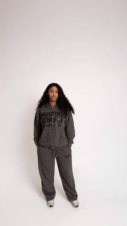 Undefined Athlete: "Called For More" Heavyweight Sweatsuit Set - Carbon Grey